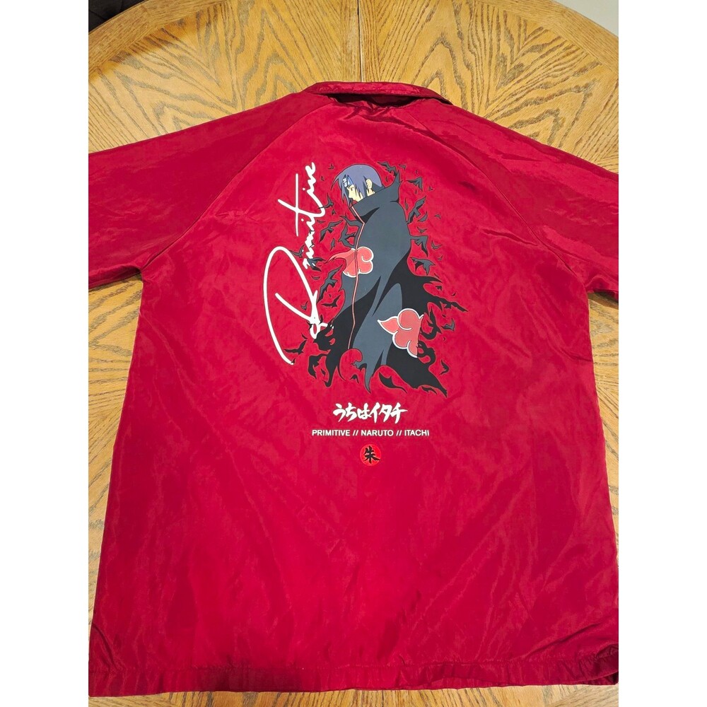 Primitive Naruto Itachi Jacket Mens M Maroon Coach Anime Streetwear Skate Y2K
